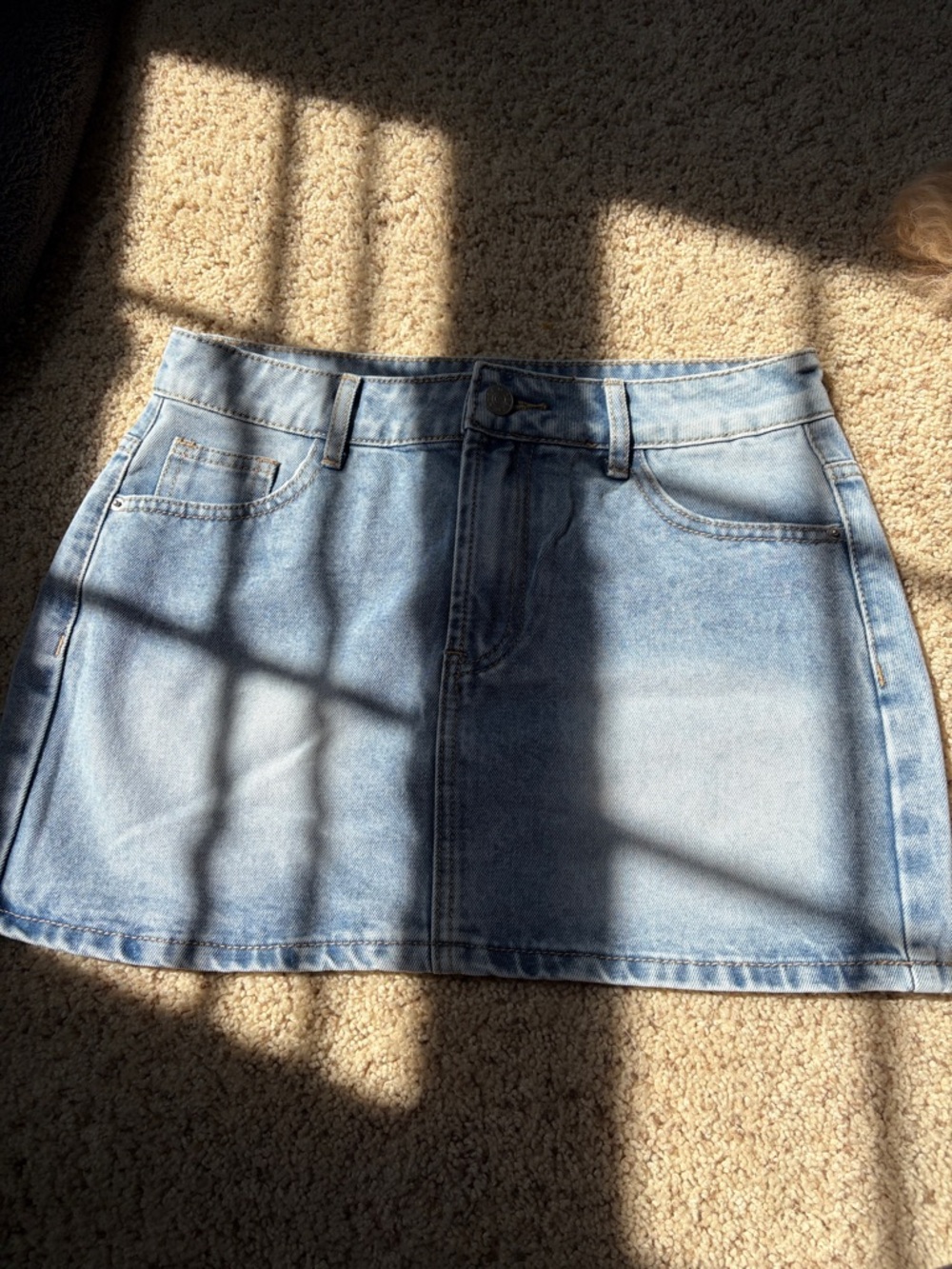 SHEIN Light Blue Washed Denim Mini Skirt